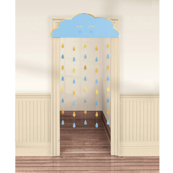 Türvorhang Girlande Oh Baby Boy Papier blau