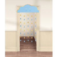 Türvorhang Girlande Oh Baby Boy Papier blau