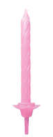 24 Tortenkerzen 8,5cm + 12 Halter hellrosa