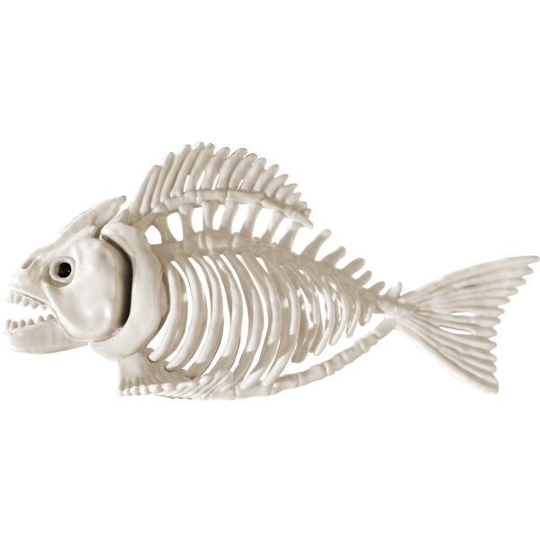 Skelett Piranha zu Halloween mit beweglichem Kiefer