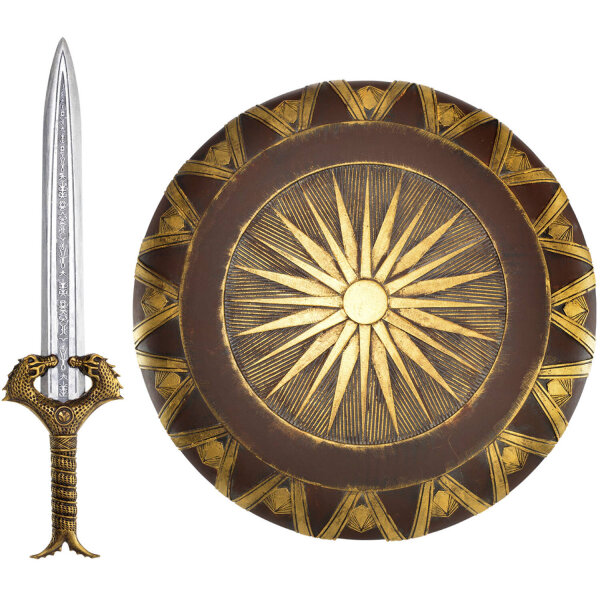 Großes Schild und Schwert für Superhelden oder Wonderwoman