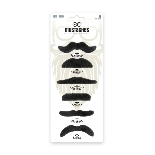 6 er Set selbstklebende Bärte