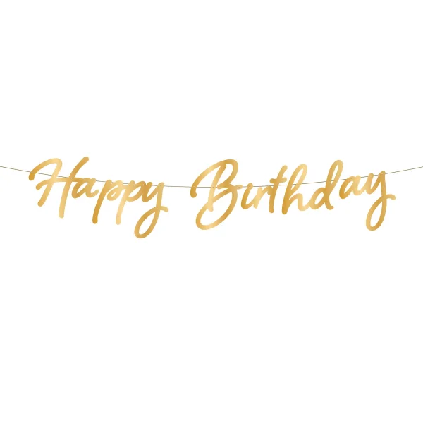 Goldene Happy Birthday Girlande zum Geburtstag
