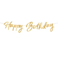 Goldene Happy Birthday Girlande zum Geburtstag