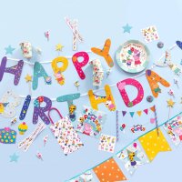 Wimpelkette Peppa Pig Party Deko Papier 2,4 m