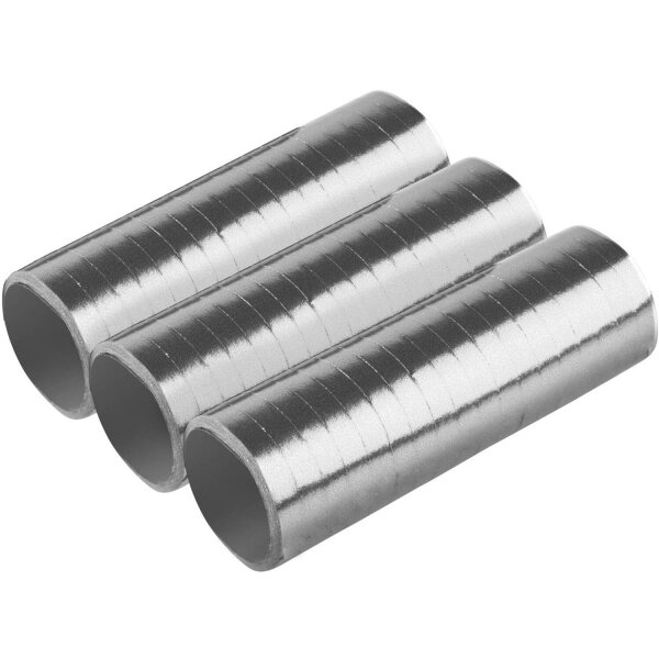 3er Party Luftschlangen metallic silber