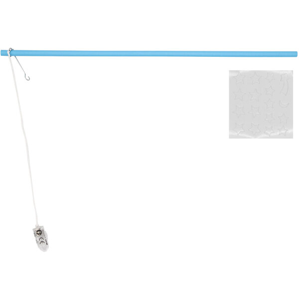 LED Holz Laternenstab 40cm blau mit Leuchtstickern