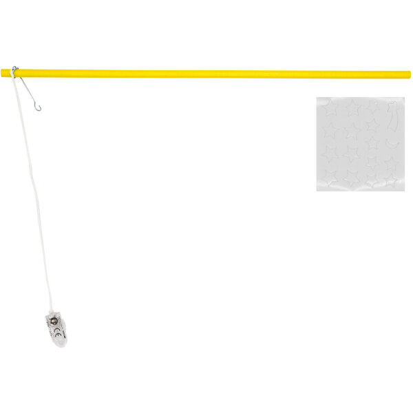 LED Holz Laternenstab 40cm gelb mit Leuchtstickern