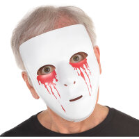 Maske Halloween weiß blutende Augen
