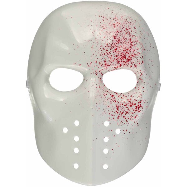 Halloween weisse Killer Maske mit Blutspritzern