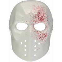 Halloween weisse Killer Maske mit Blutspritzern