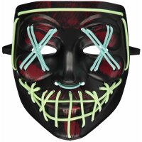 Halloween Maske mit Blutspritzern und Leuchteffekt blau...