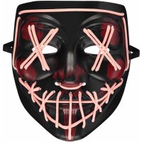 Halloween Maske mit Blutspritzern und Leuchteffekt pink