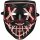 Halloween Maske mit Blutspritzern und Leuchteffekt pink