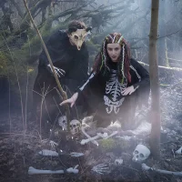 Halloween Totenkopf und Knochen Skelett Deko Set