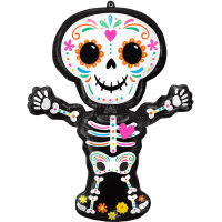 Halloween Skelett day of the dead Folienballon 86 cm