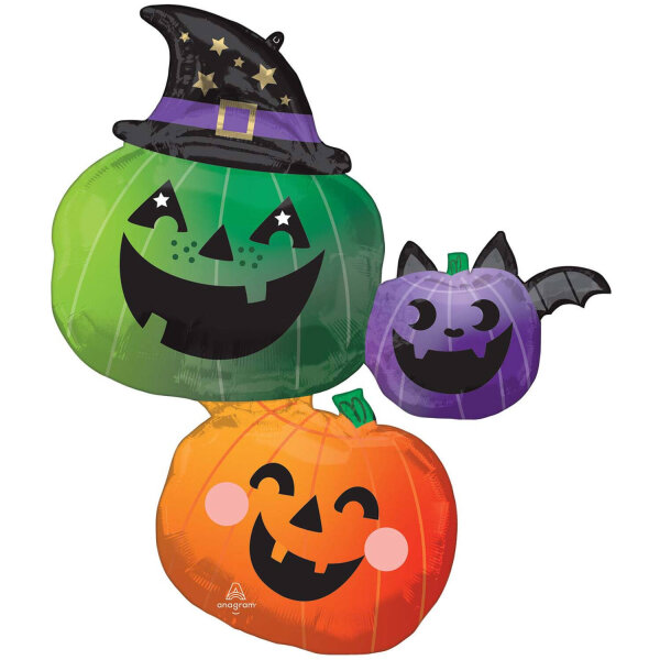 Halloween Spooky Kürbis Folienballon als Multiballon 86 cm
