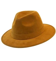 Vintage Cowboy Hut braun Fedora Wildlederoptik