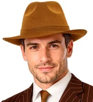 Vintage Cowboy Hut braun Fedora Wildlederoptik