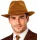 Vintage Cowboy Hut braun Fedora Wildlederoptik