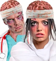 Halloween Kopfbedeckung mit  offenem Gehirn