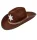 Cowboyhut oder Hut für den Sheriff braun mit Sheriffstern