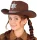 Cowboyhut oder Hut für den Sheriff braun mit Sheriffstern