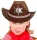 Cowboyhut oder Hut für den Sheriff braun mit Sheriffstern