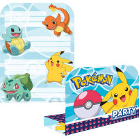 8 Einladungskarten Umschläge Pokémon Papier