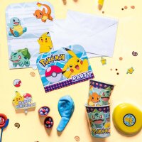 8 Einladungskarten Umschläge Pokémon Papier