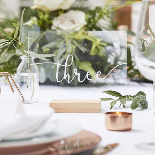Tischschilder Table Numbers zur Hochzeit Arcryl