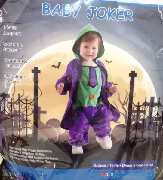 Baby Joker Jumpsuit Kostüm bis 2 Jahre