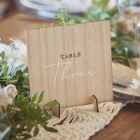 Tischschilder Table Numbers zur Hochzeit Holz