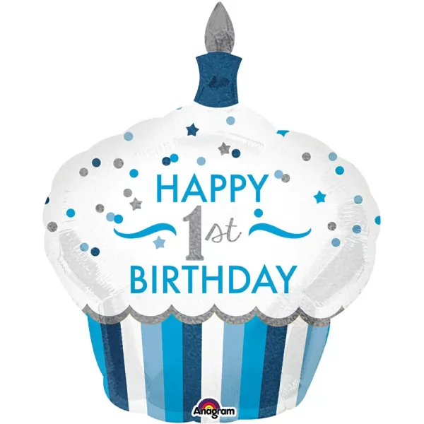 Cupcake Zahlenballon Boy zum 1. Geburtstag