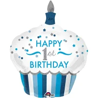 Cupcake Zahlenballon Boy zum 1. Geburtstag