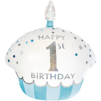 Cupcake Zahlenballon Boy zum 1. Geburtstag