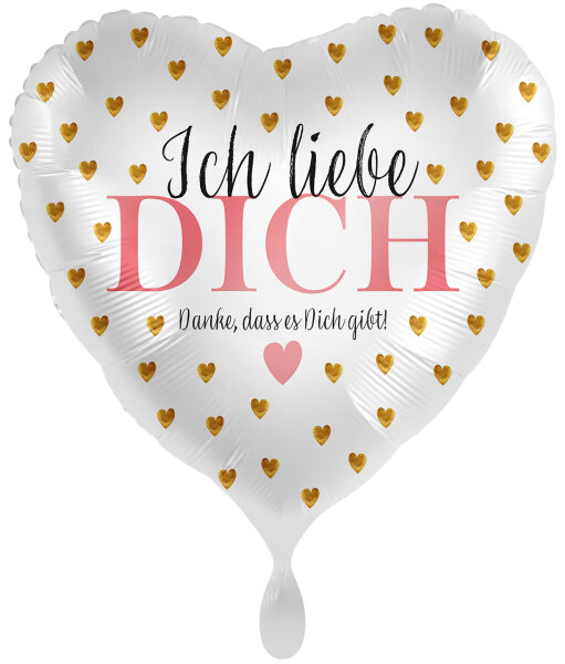 Herzballon Ich liebe Dich - Danke dass es dich gibt! 45cm