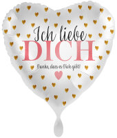 Herzballon Ich liebe Dich - Danke dass es dich gibt! 45cm