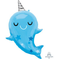 Folienballon kleiner Narwal oder Baby Wal 76cm