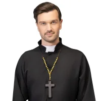 Halskette Heiliges Kreuz Holz Perlen für Mönch...