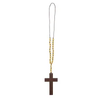 Halskette Heiliges Kreuz Holz Perlen für Mönch Nonne
