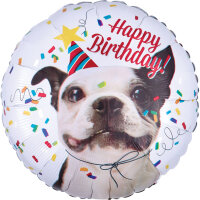 Folienballon Happy Birthday mit Hund
