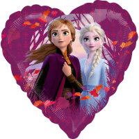 Folienballon Herz Anna & Elsa Frozen mit Herbstlaub...