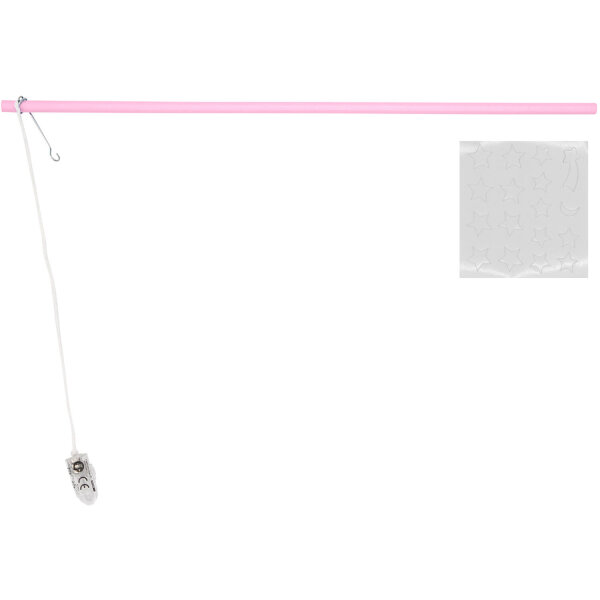 LED Holz Laternenstab 40cm pink mit Leuchtstickern