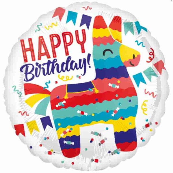 Folienballon Happy Birthday mit Pinata