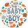 Folienballon Baby Boy mit Waldtieren 43 cm