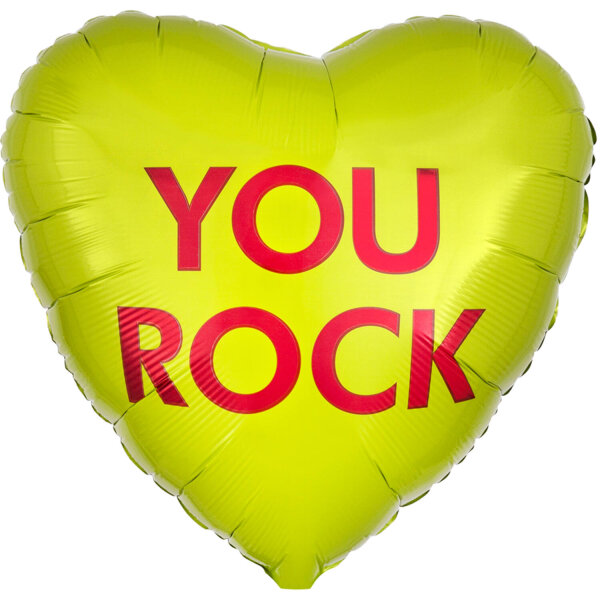 Folienballon You Rock als Herzballon