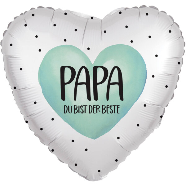 Folienballon PAPA - Du bist der Beste als Herzballon