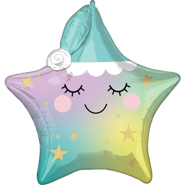 Folienballon verschlafener kleiner Star 63 cm