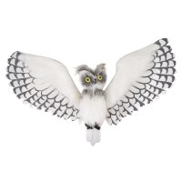Halloween Deko Eule weiss 100 cm mit Animatronic